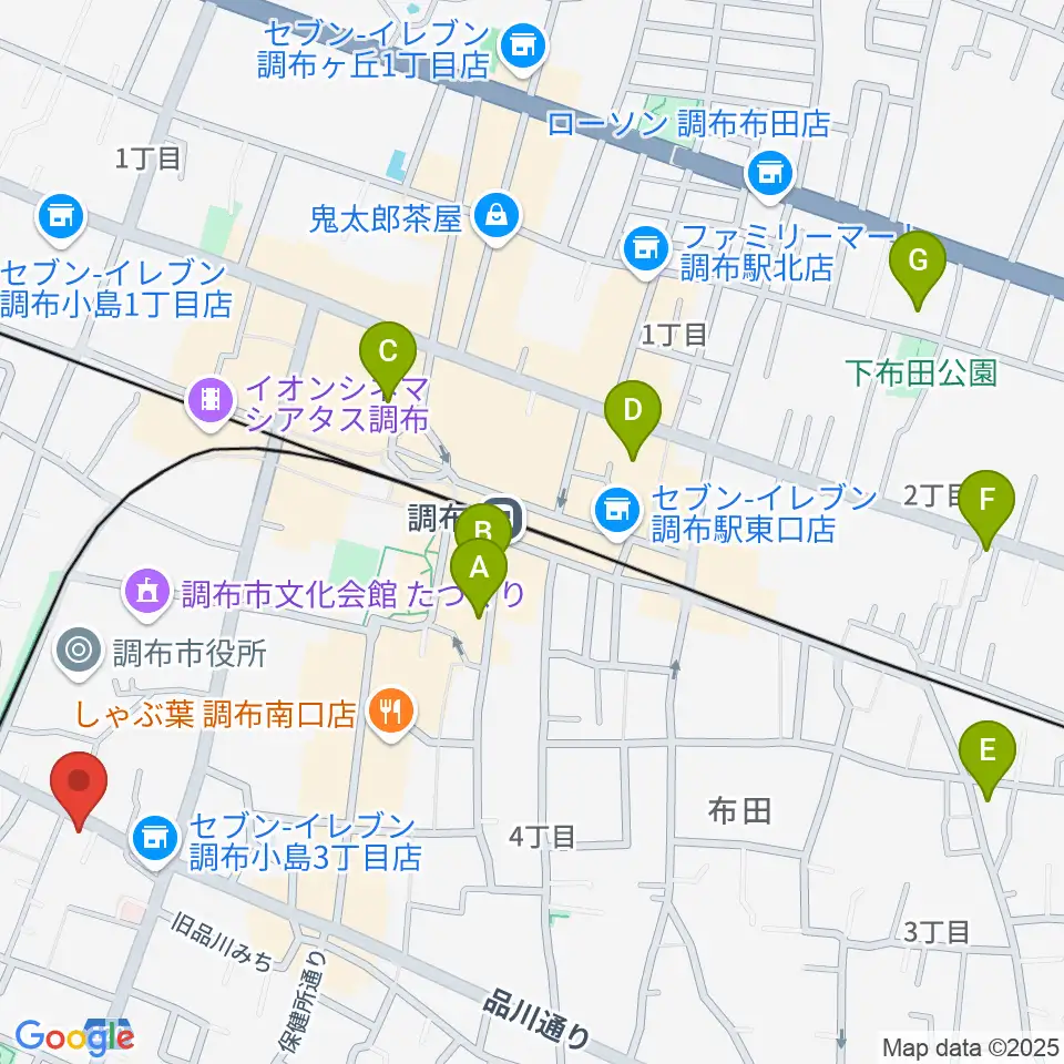 調布ヴァイオリン周辺のホテル一覧地図