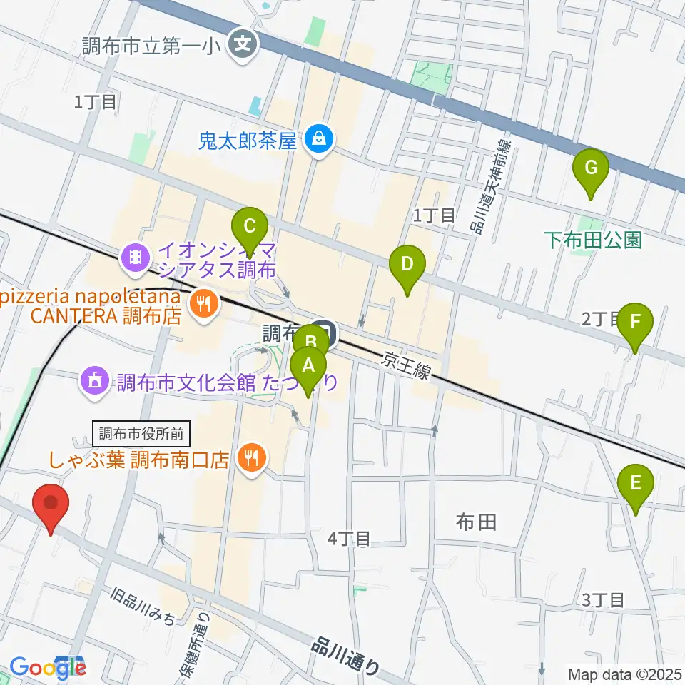 調布ヴァイオリン周辺のホテル一覧地図