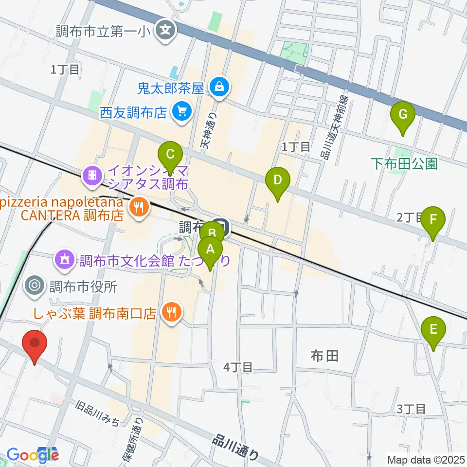 調布ヴァイオリン周辺のホテル一覧地図