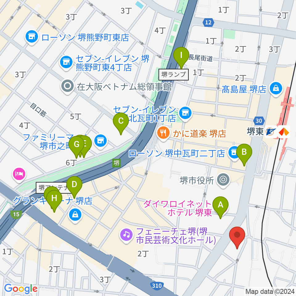 LaFlat Music School周辺のホテル一覧地図