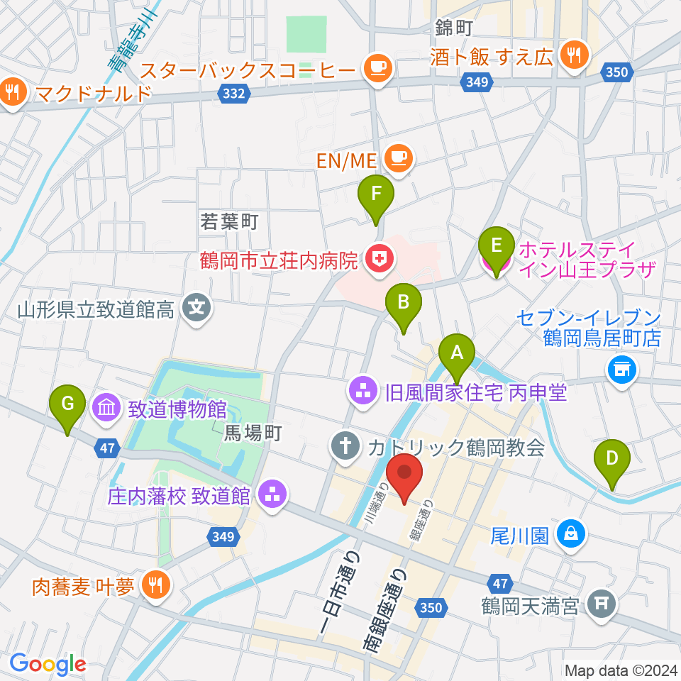 荘銀本店ホール周辺のホテル一覧地図