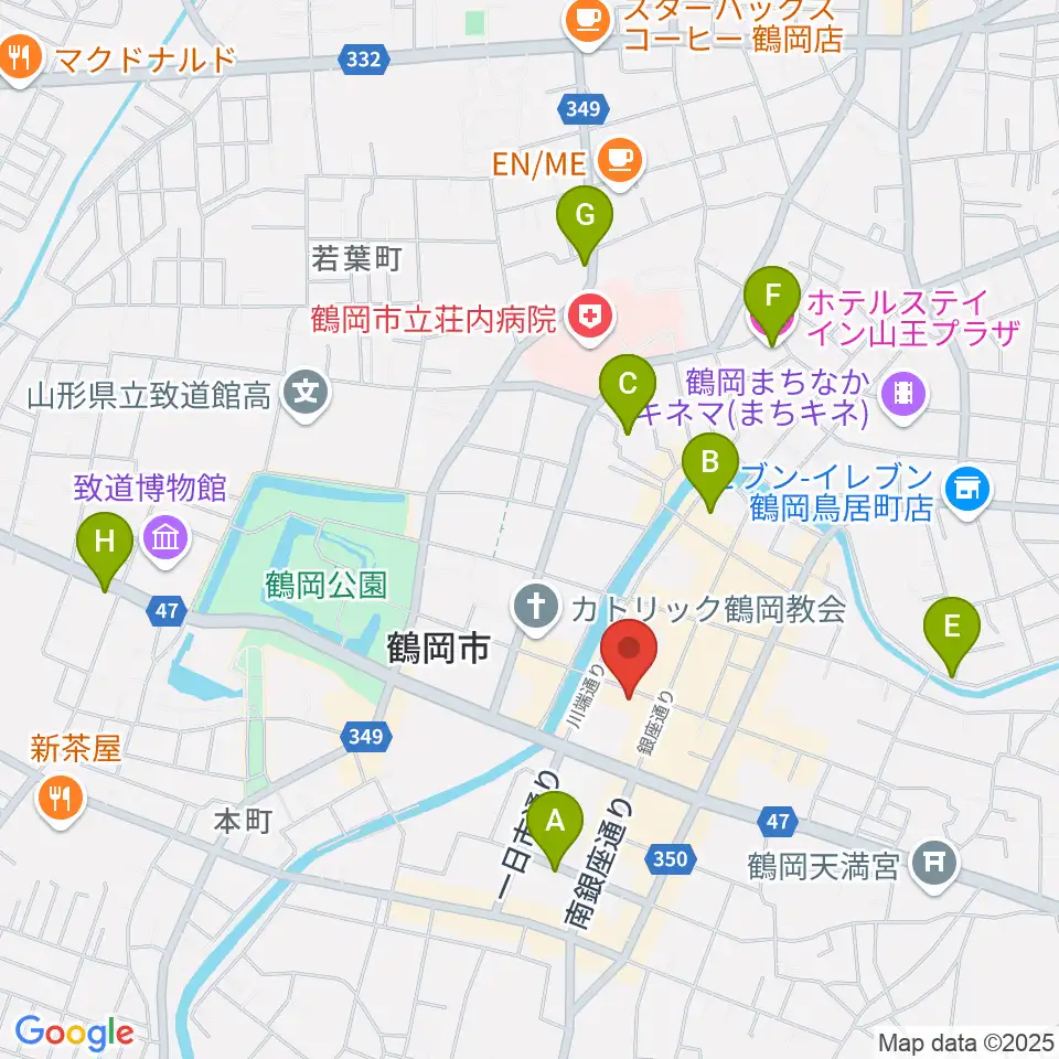 荘銀本店ホール周辺のホテル一覧地図