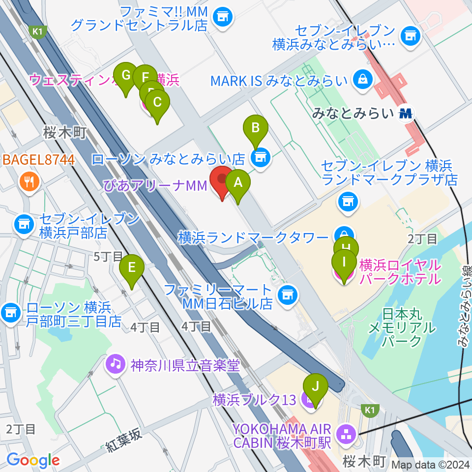 ぴあアリーナMM周辺のホテル一覧地図