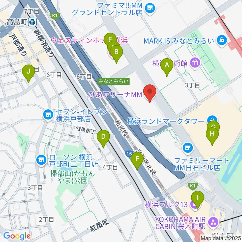 ぴあアリーナMM周辺のホテル一覧地図