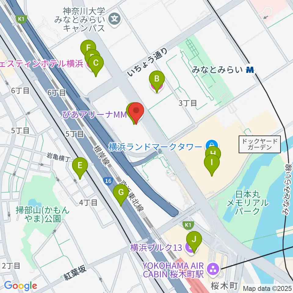 ぴあアリーナMM周辺のホテル一覧地図