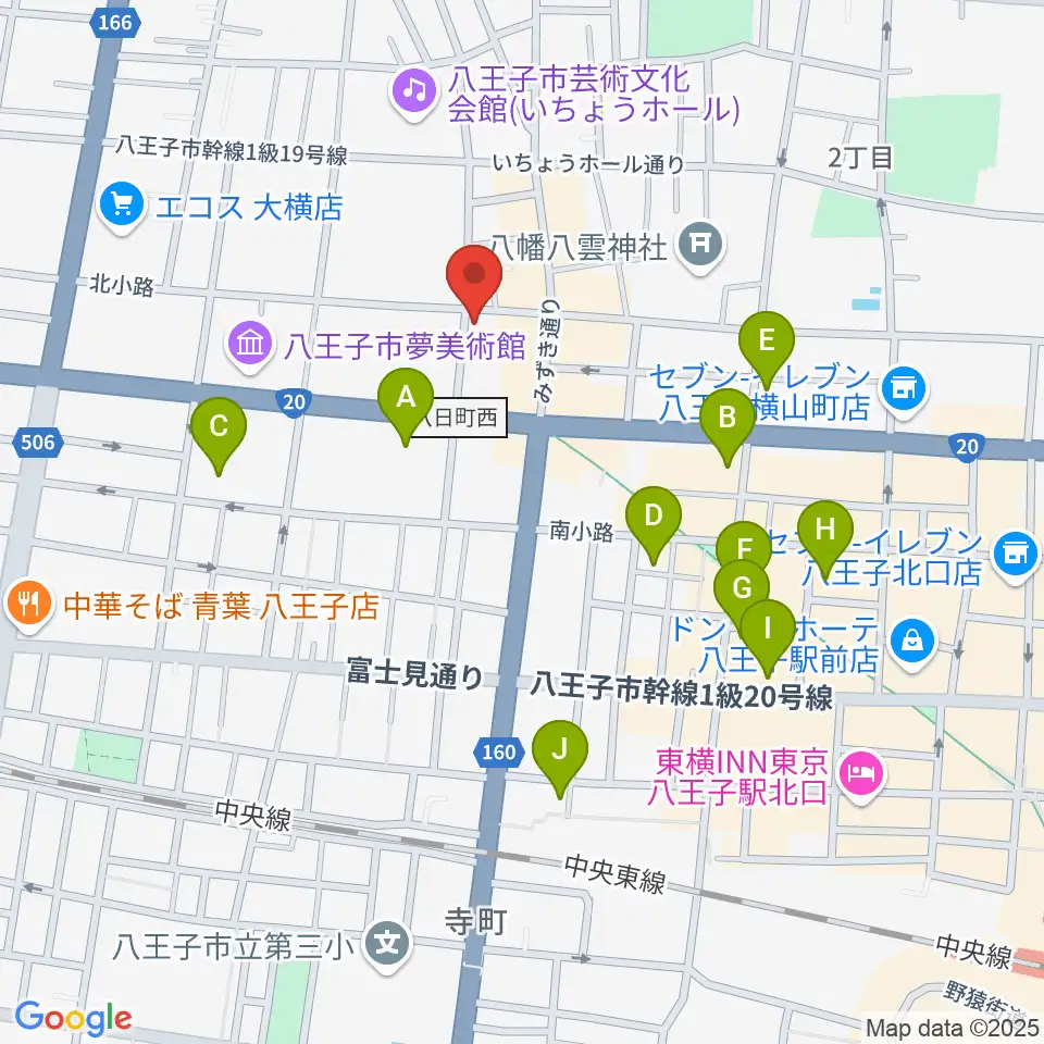 八王子サクラヤコーヒー店周辺のホテル一覧地図