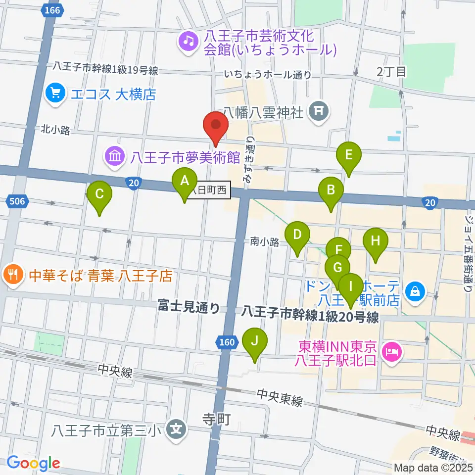八王子サクラヤコーヒー店周辺のホテル一覧地図