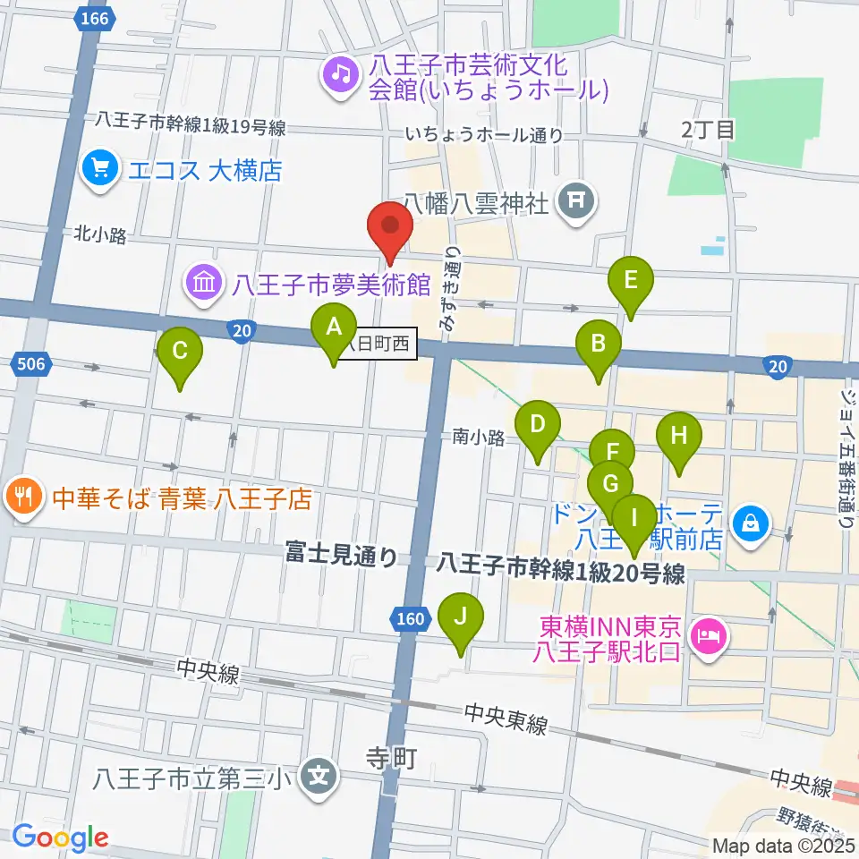 八王子サクラヤコーヒー店周辺のホテル一覧地図