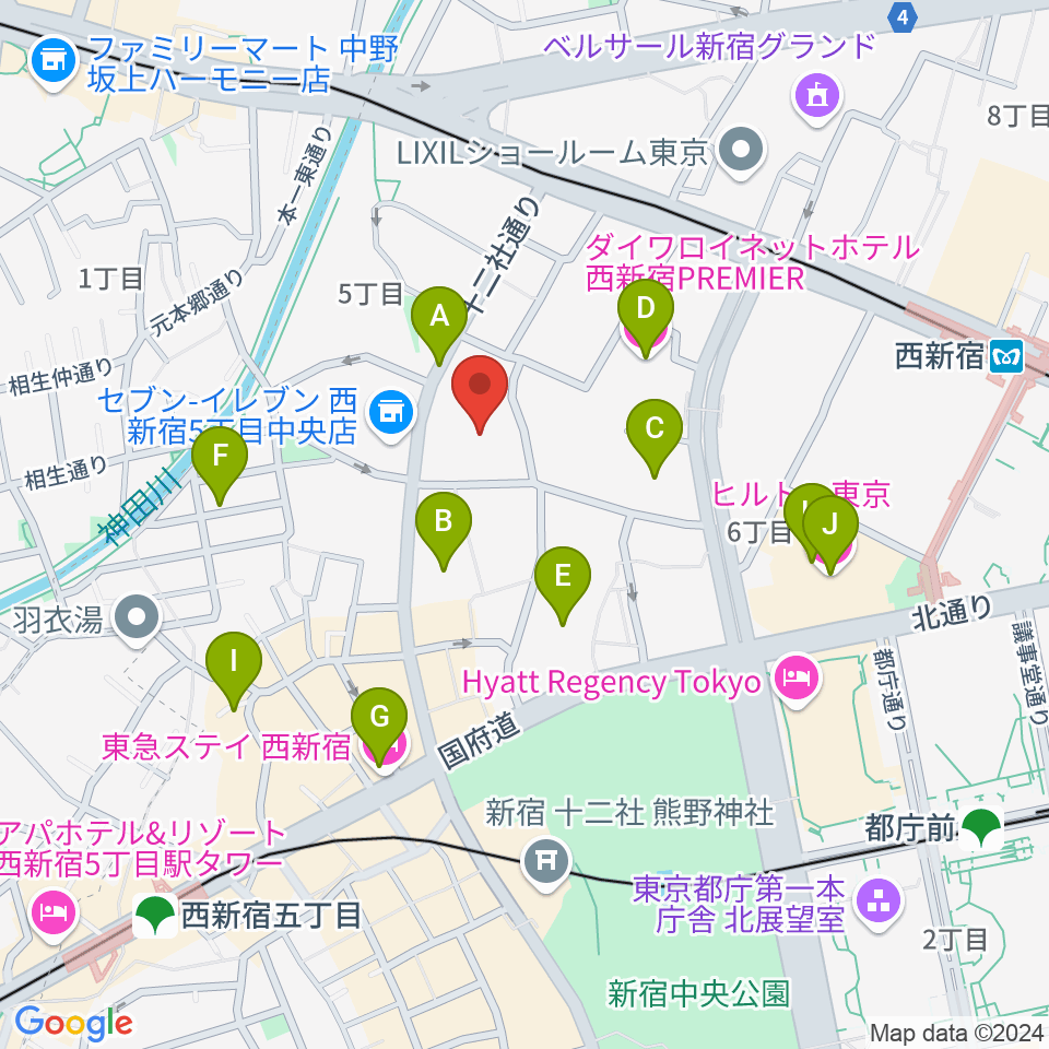 ガルバホール周辺のホテル一覧地図