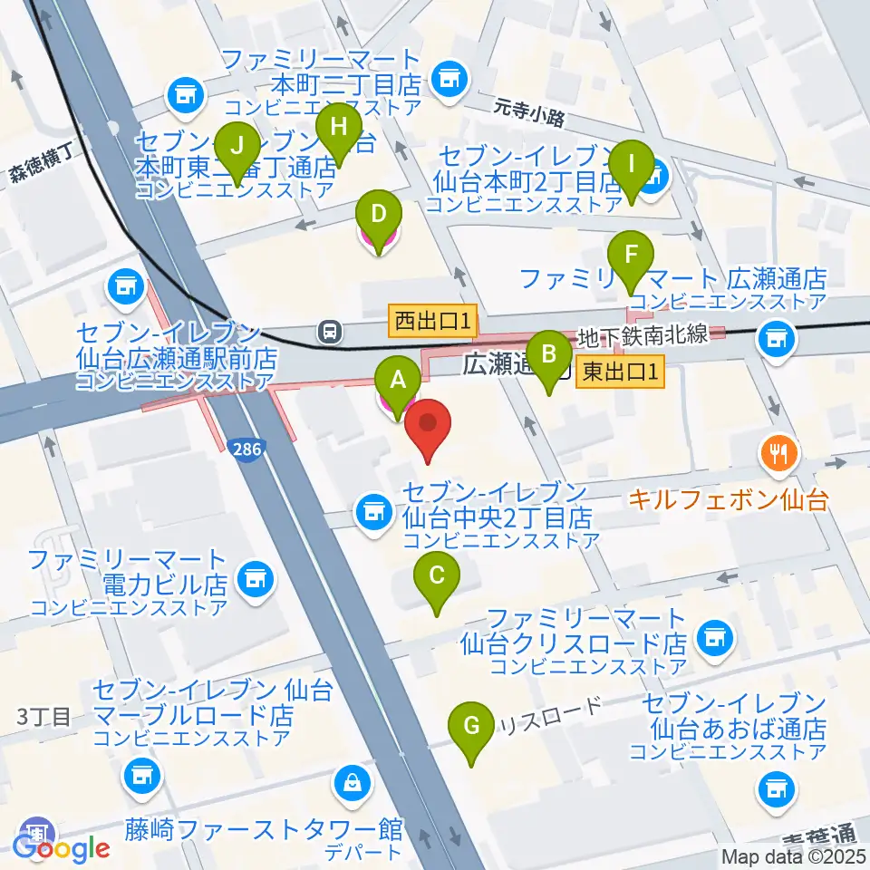 仙台ルフラン周辺のホテル一覧地図