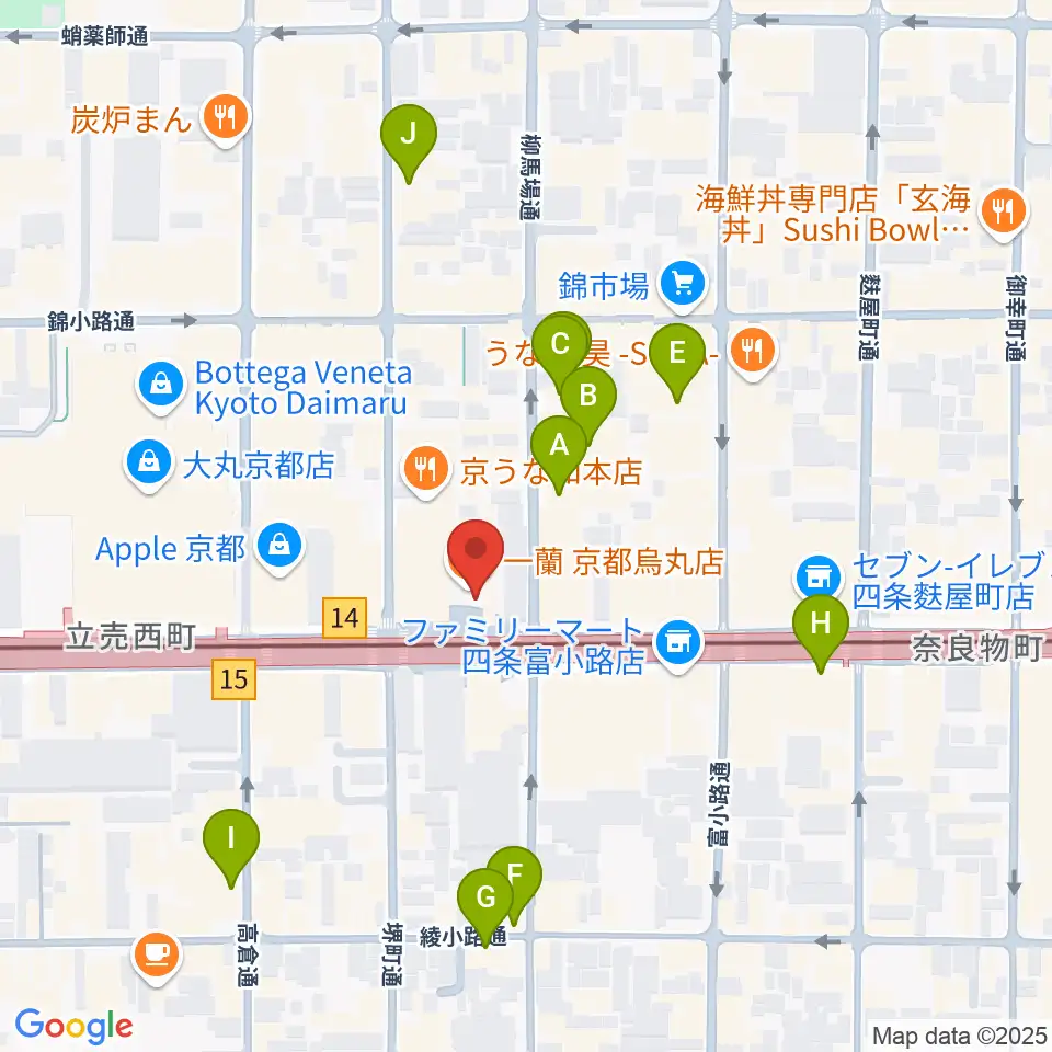 京都MUSE周辺のホテル一覧地図
