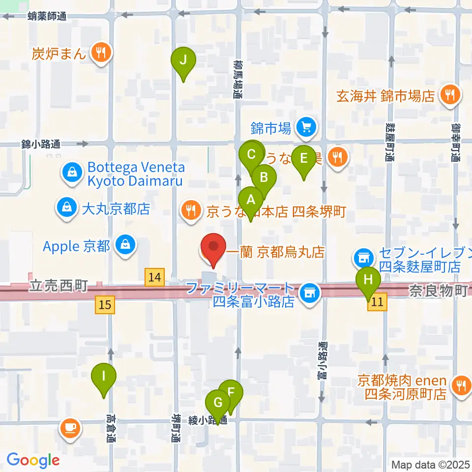 京都MUSE周辺のホテル一覧地図