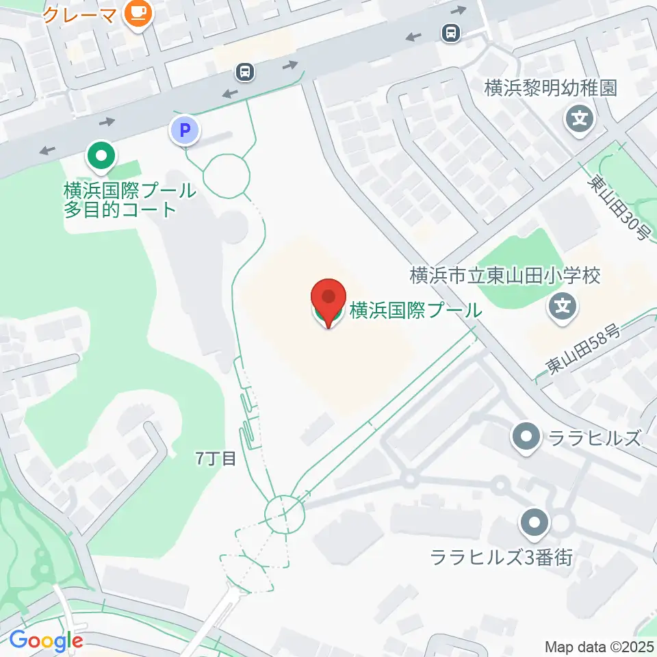 横浜国際プール周辺のホテル一覧地図