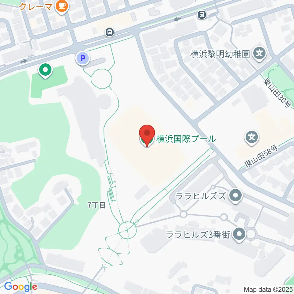 横浜国際プール周辺のホテル一覧地図