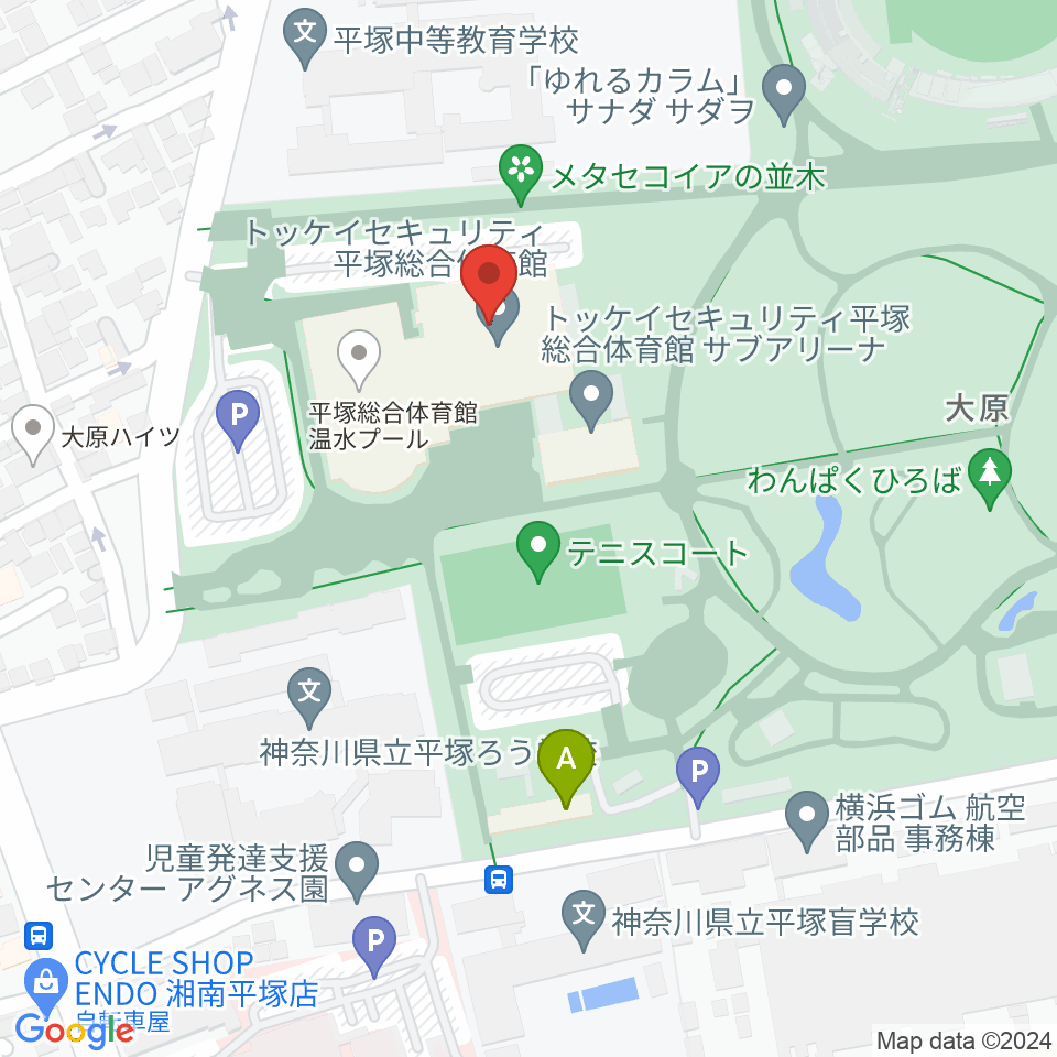トッケイセキュリティ平塚総合体育館周辺のホテル一覧地図