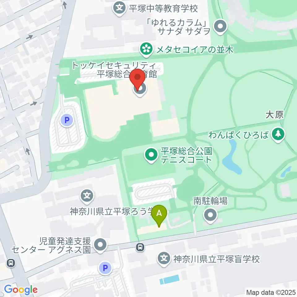 トッケイセキュリティ平塚総合体育館周辺のホテル一覧地図