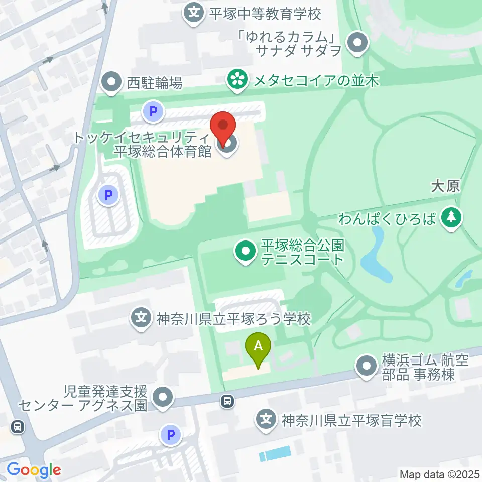 トッケイセキュリティ平塚総合体育館周辺のホテル一覧地図