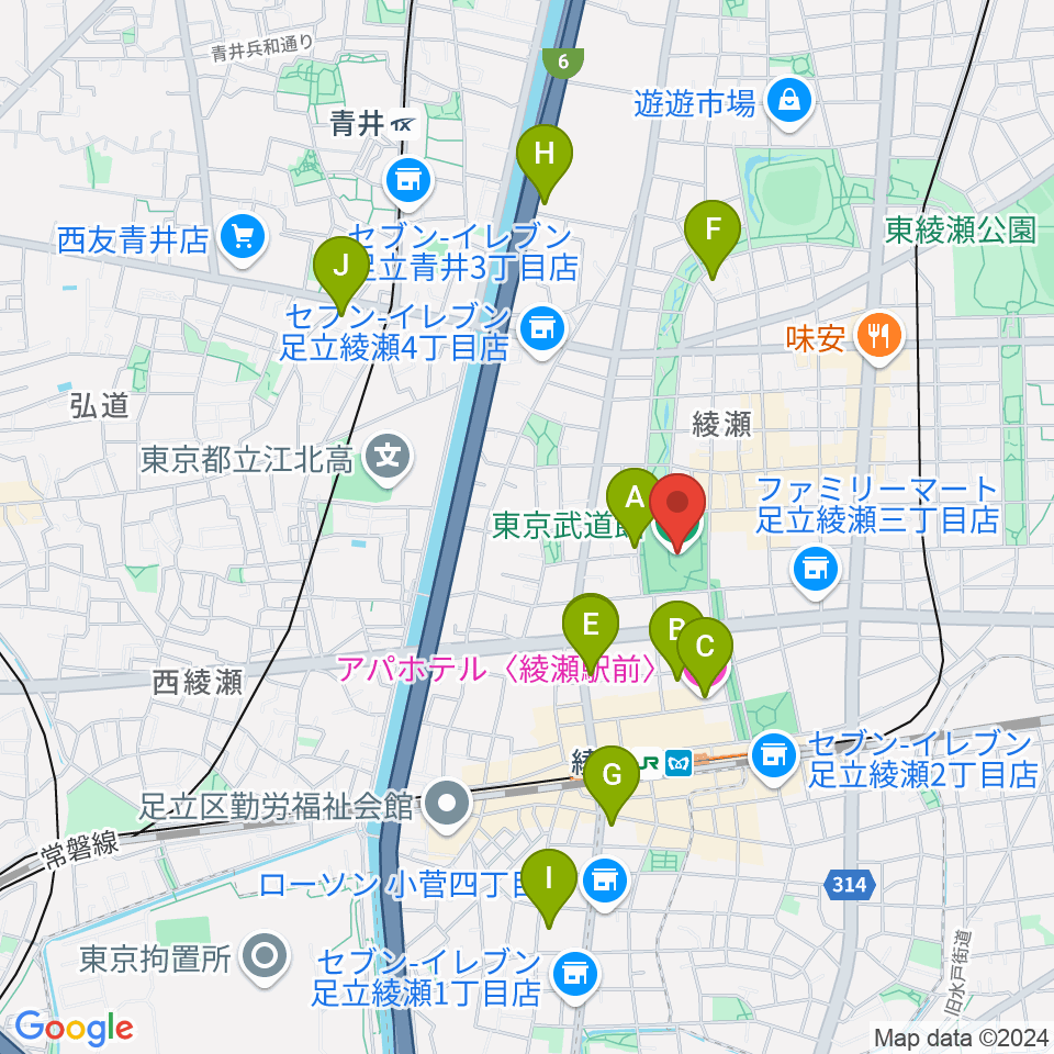 東京武道館周辺のホテル一覧地図