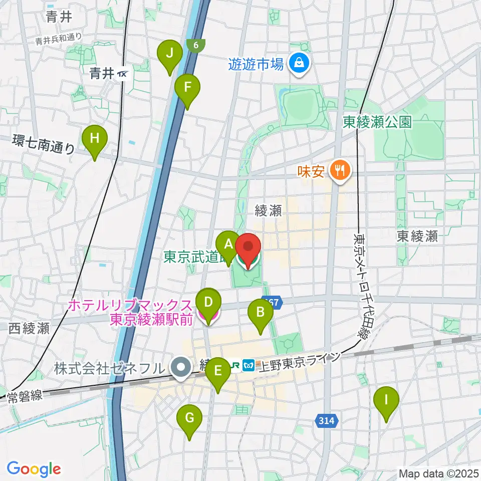 東京武道館周辺のホテル一覧地図