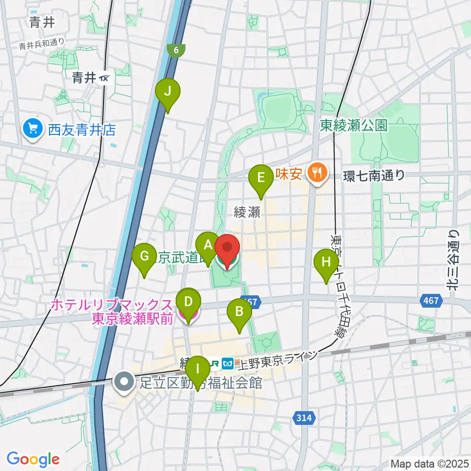 東京武道館周辺のホテル一覧地図