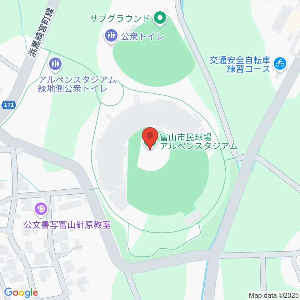 富山市民球場アルペンスタジアム周辺のホテル一覧地図