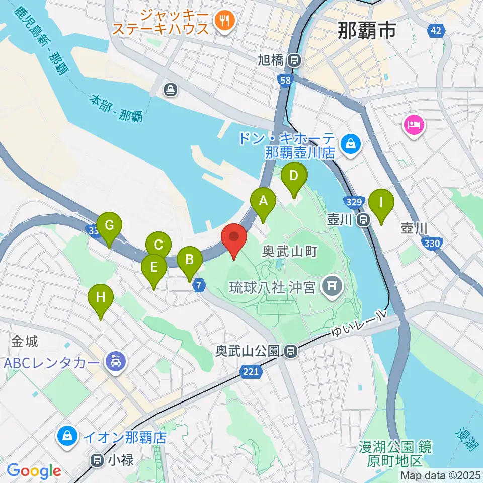 沖縄セルラースタジアム那覇周辺のホテル一覧地図