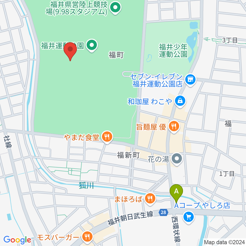 セーレン・ドリームスタジアム周辺のホテル一覧地図