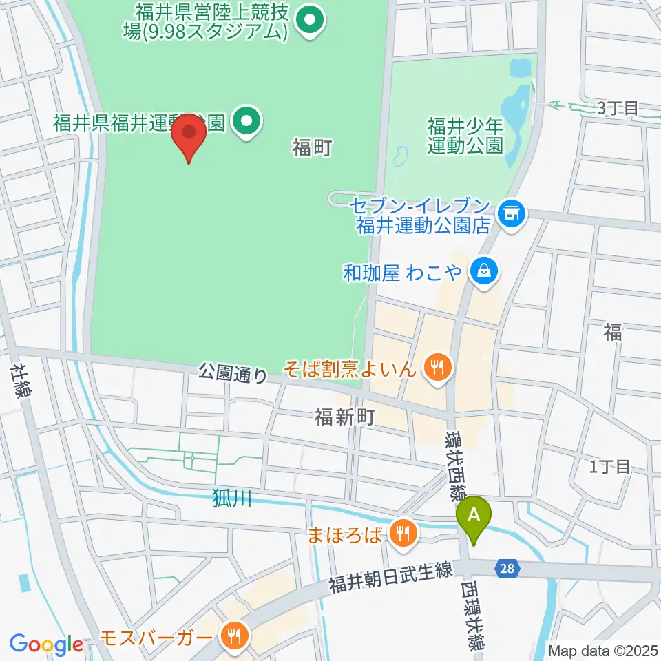 セーレン・ドリームスタジアム周辺のホテル一覧地図