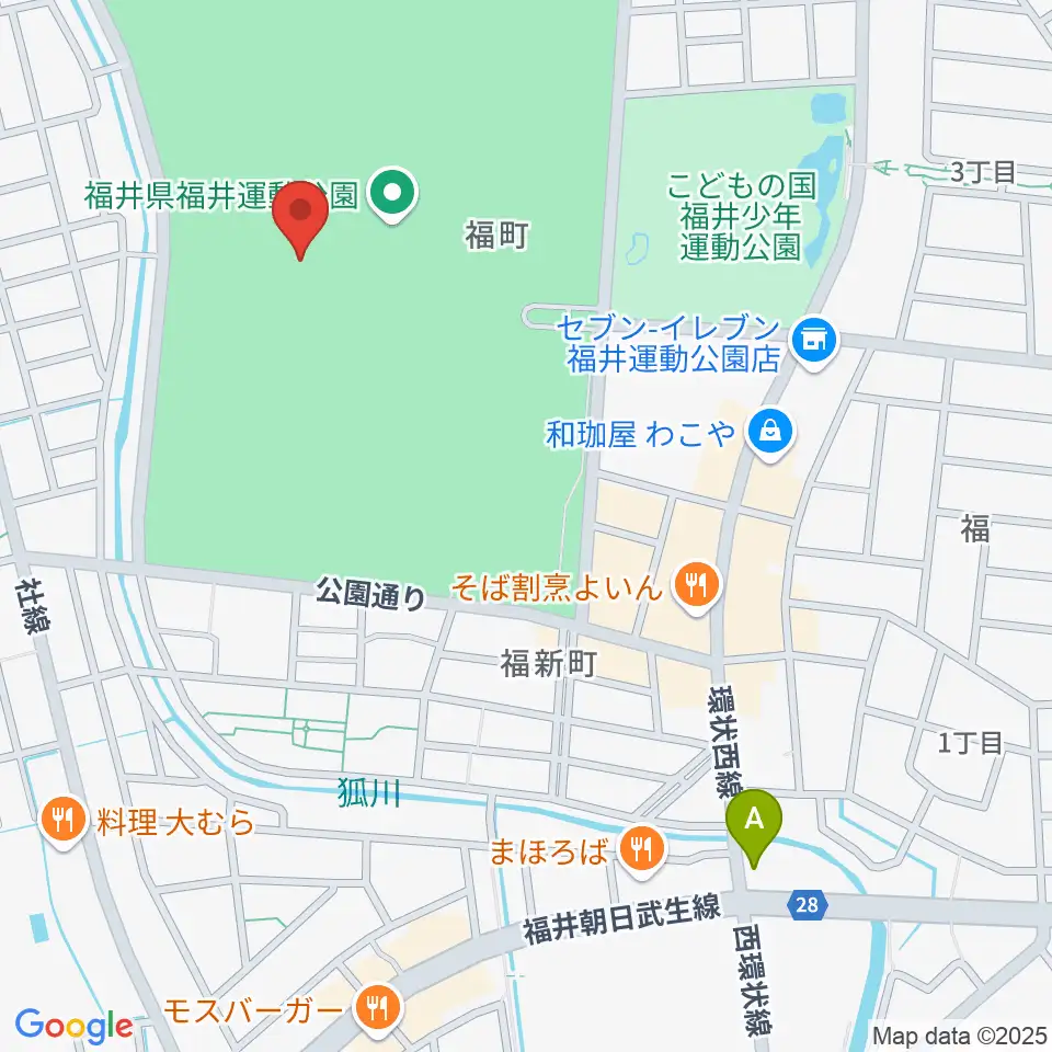 セーレン・ドリームスタジアム周辺のホテル一覧地図
