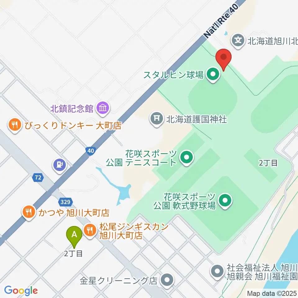 旭川スタルヒン球場周辺のホテル一覧地図