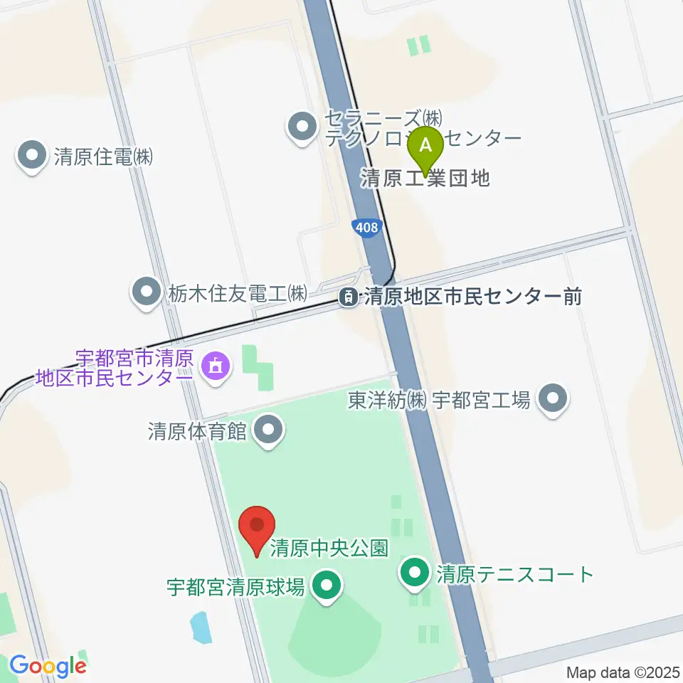 宇都宮清原球場周辺のホテル一覧地図