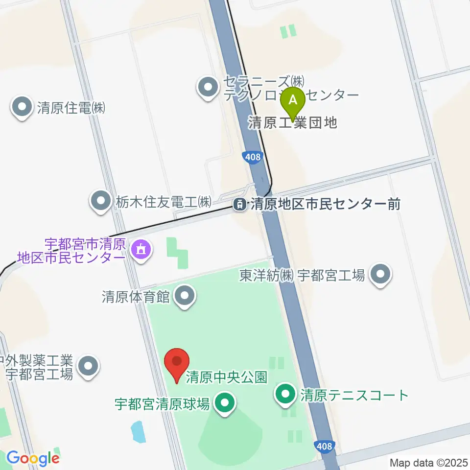 宇都宮清原球場周辺のホテル一覧地図