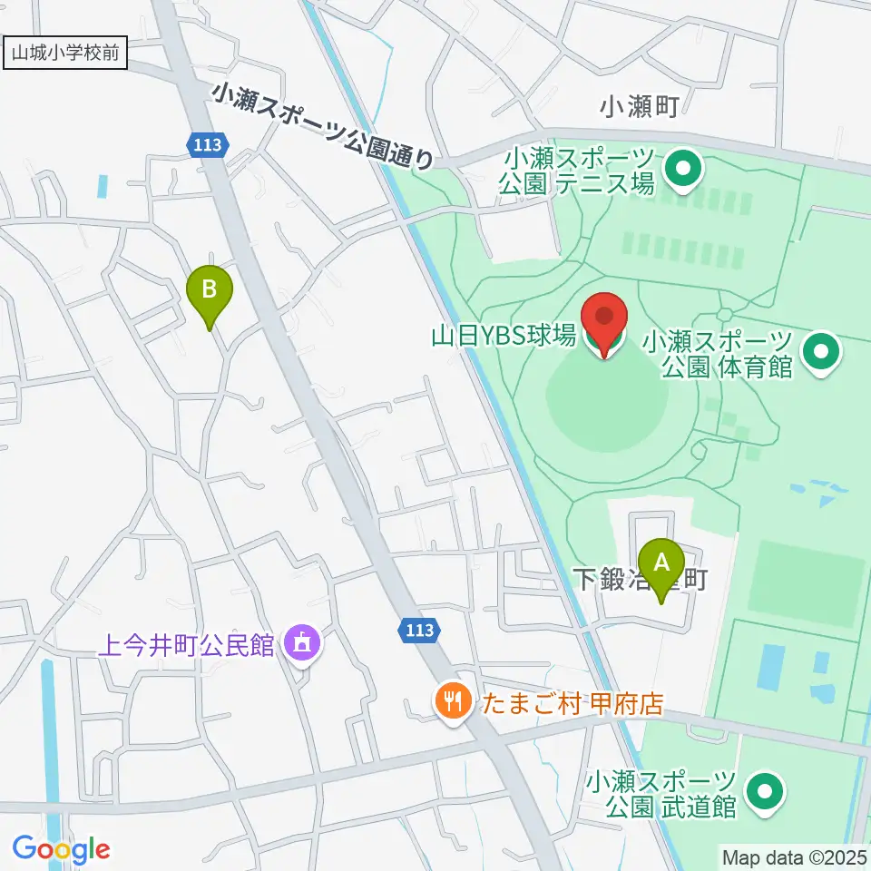 山日YBS球場周辺のホテル一覧地図