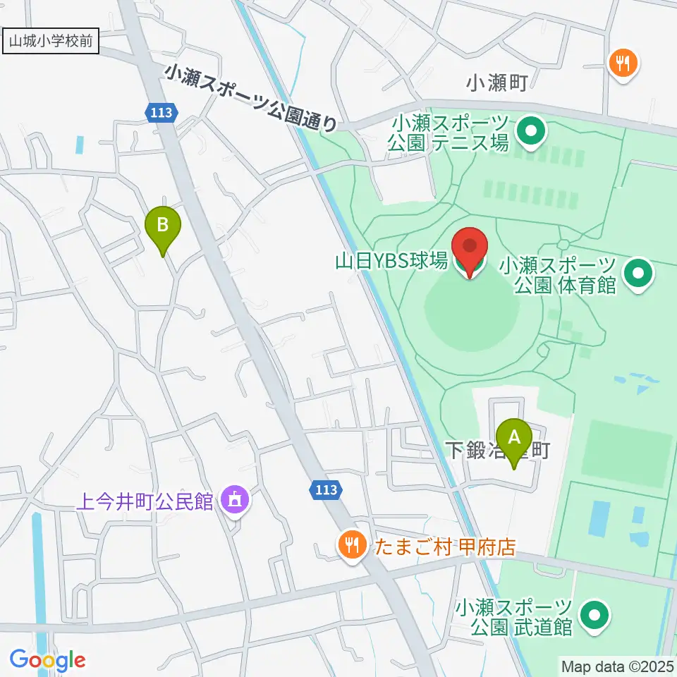 山日YBS球場周辺のホテル一覧地図