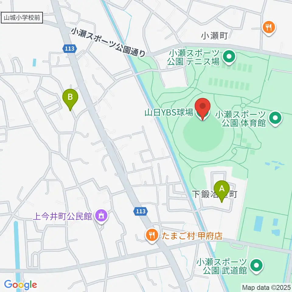 山日YBS球場周辺のホテル一覧地図