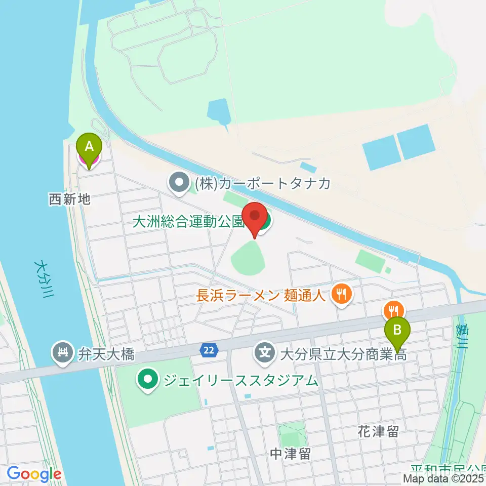 別大興産スタジアム周辺のホテル一覧地図