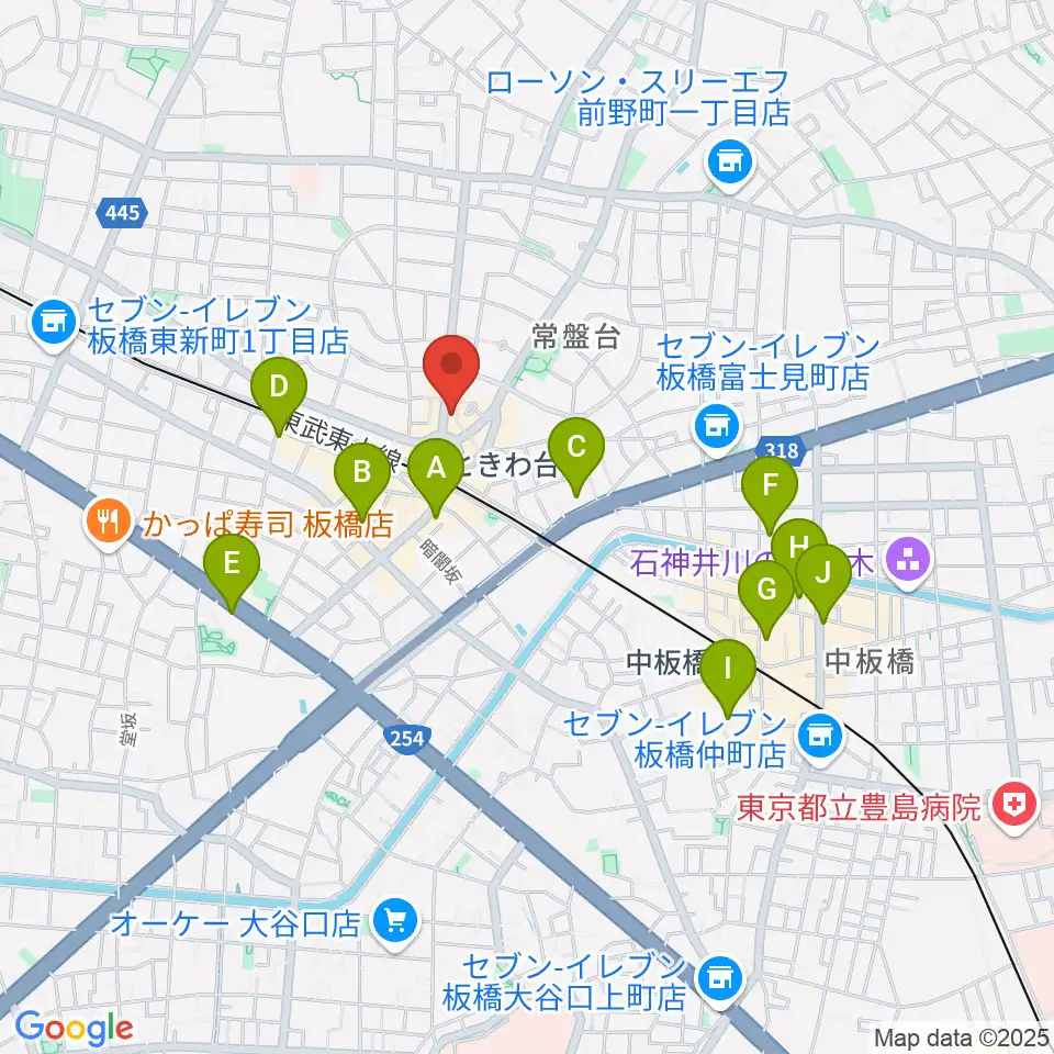 ときわ台Cave周辺のホテル一覧地図