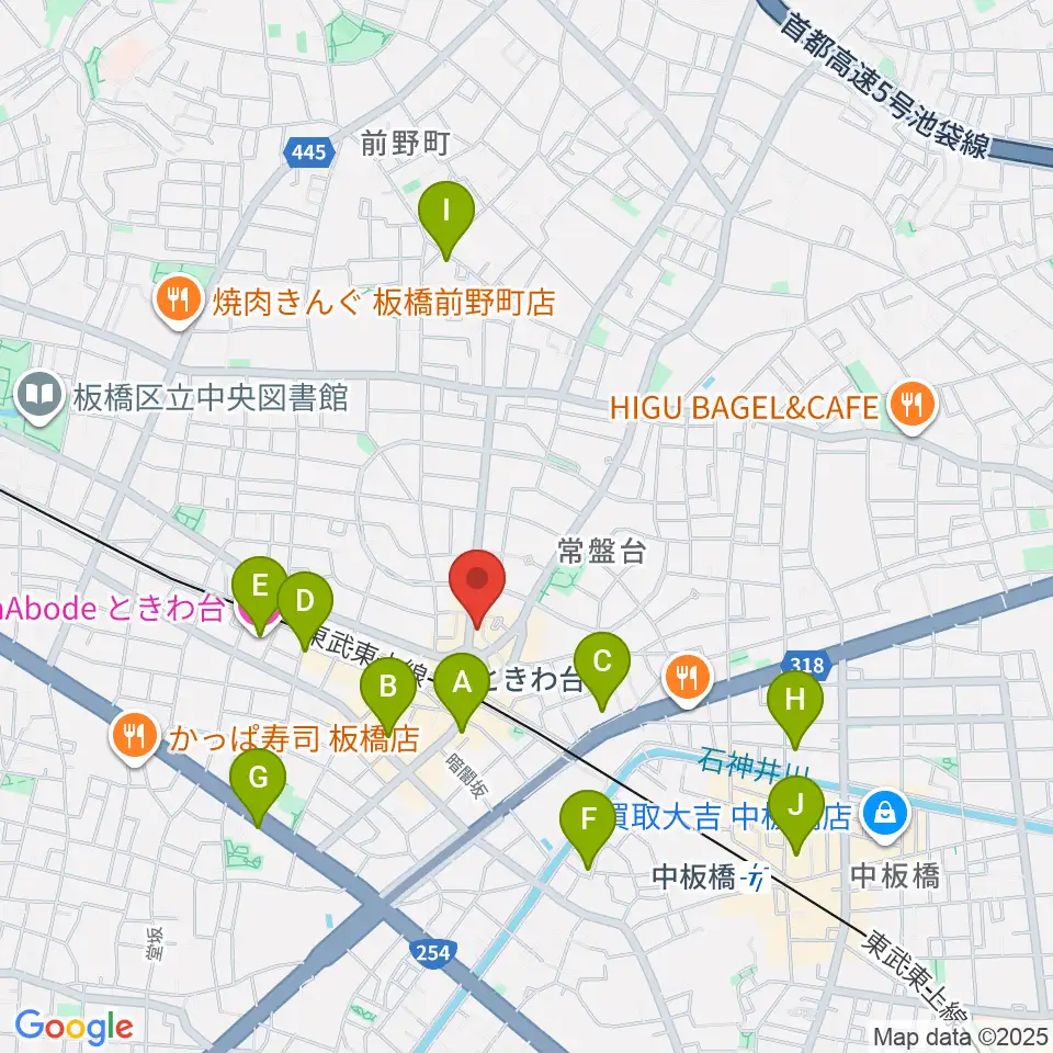ときわ台Cave周辺のホテル一覧地図