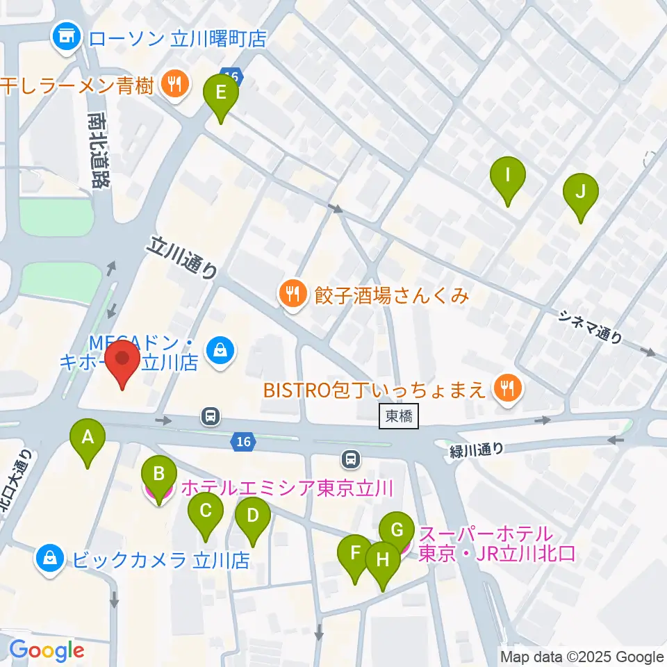 ディスクユニオン立川店周辺のホテル一覧地図