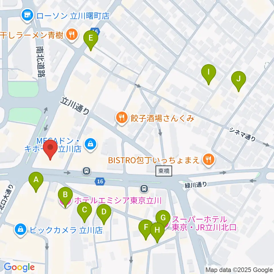 ディスクユニオン立川店周辺のホテル一覧地図
