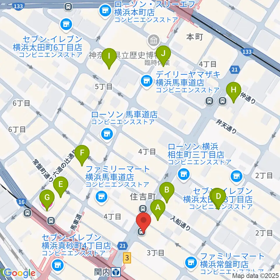 Music Lab.濱書房周辺のホテル一覧地図