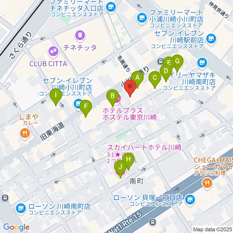 アイオン音楽スタジオ周辺のホテル一覧地図