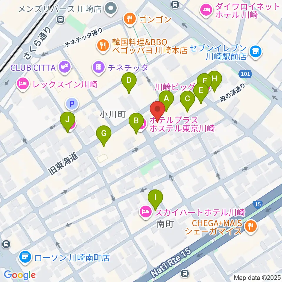 アイオン音楽スタジオ周辺のホテル一覧地図