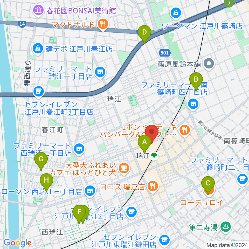 東部フレンドホール周辺のホテル一覧地図