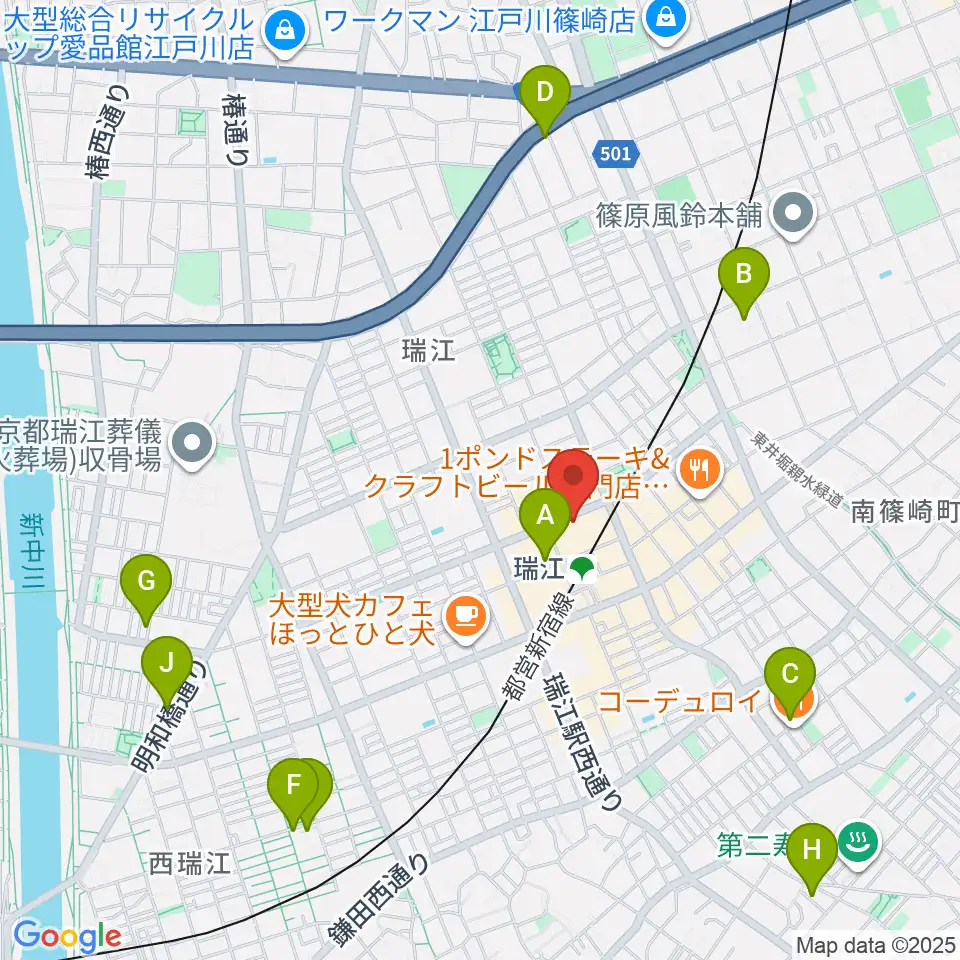 東部フレンドホール周辺のホテル一覧地図