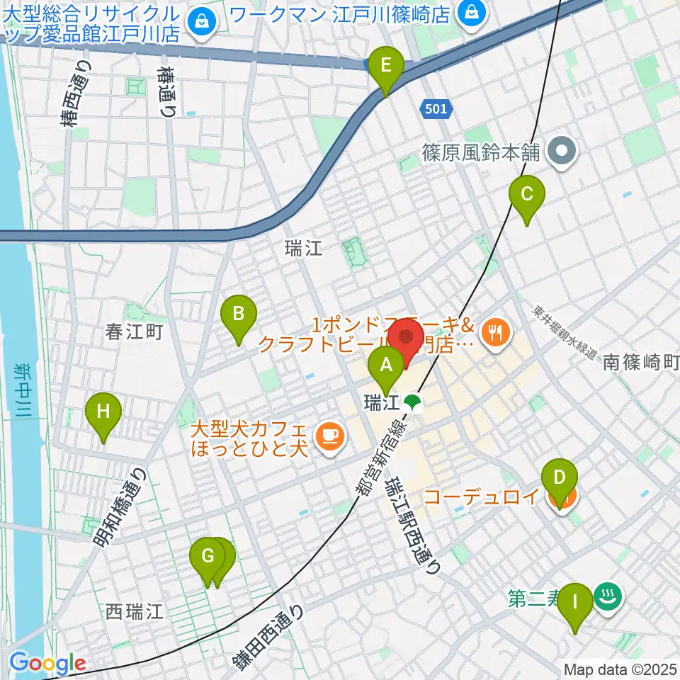 東部フレンドホール周辺のホテル一覧地図