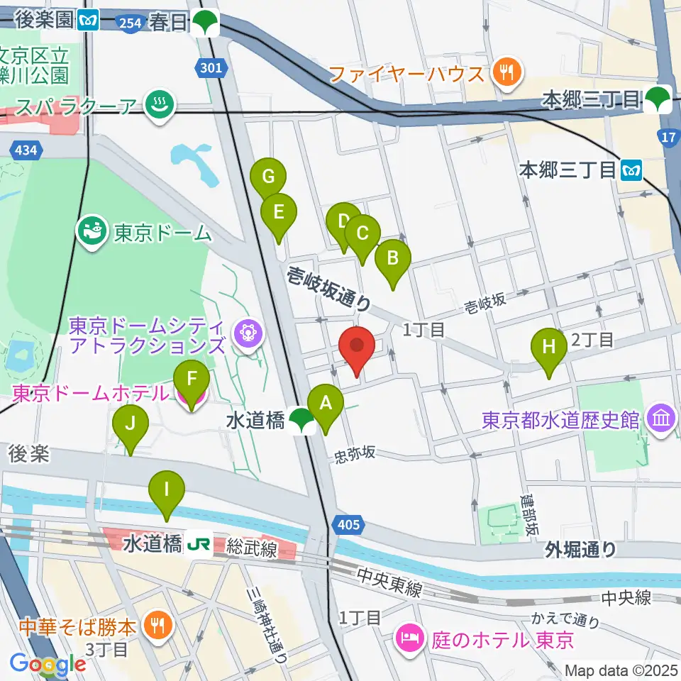 水道橋Words周辺のホテル一覧地図