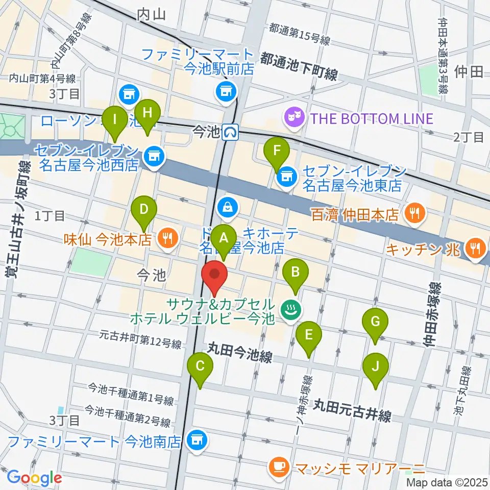 今池GROW周辺のホテル一覧地図