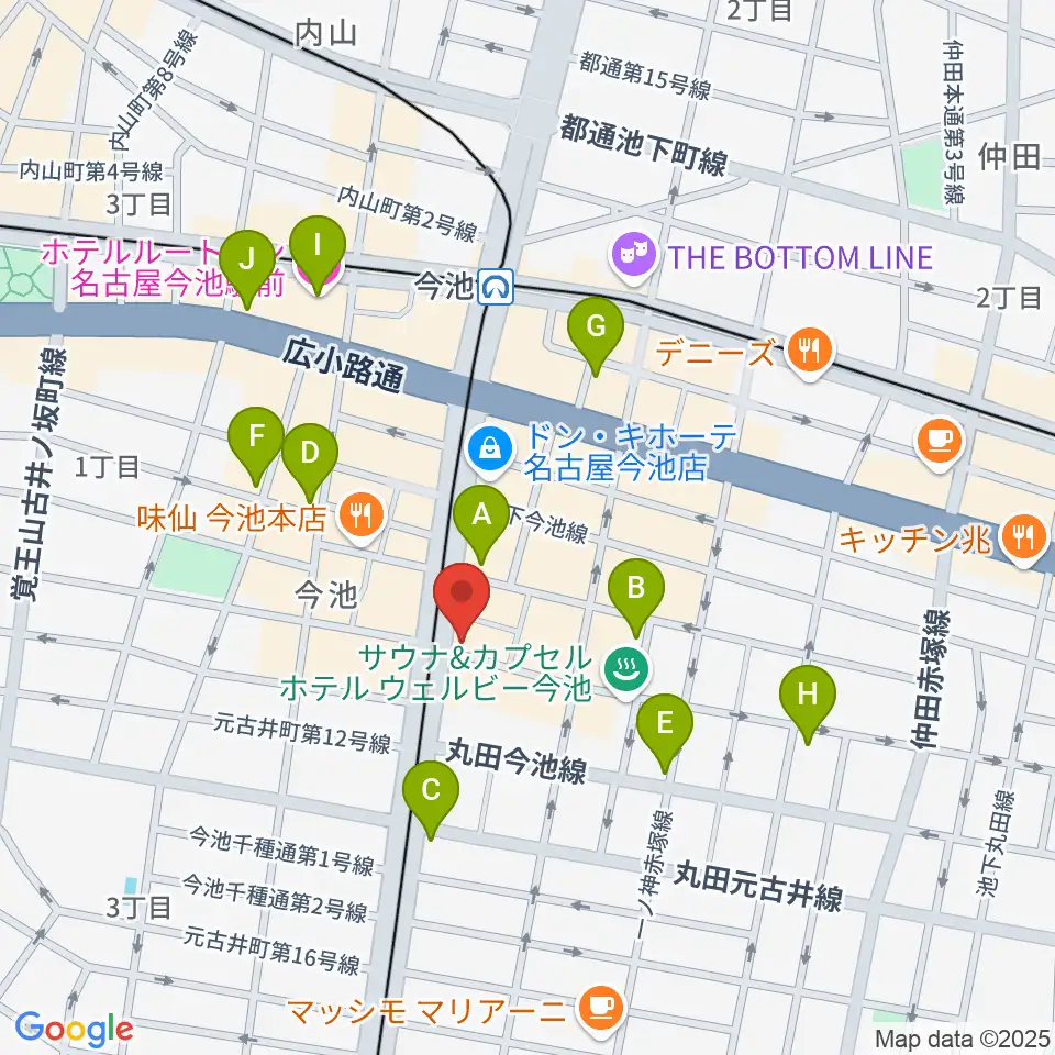 今池GROW周辺のホテル一覧地図