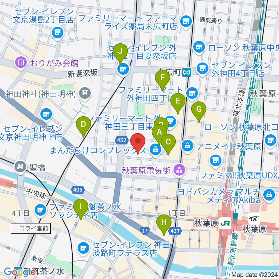 秋葉原ZEST周辺のホテル一覧地図